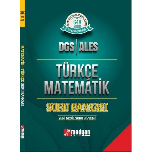 MEDYAN YAYINLARI DGS-ALES TÜRKÇE MATEMATİK SORU BANKASI