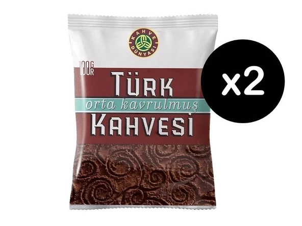 Kahve Dünyası Orta Kavrulmuş Türk Kahvesi 100 gr 2 Adet