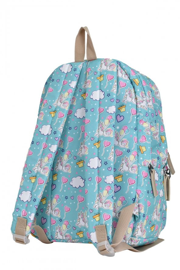 Elatae Kız Çocuk 2li Okul Seti İlkokul Çantası ve Kalemlik Unicorn Desenli 1467 - Resim 5