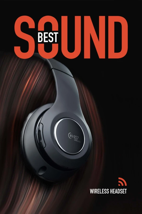 BTX107 Kulak Üstü Bluetooth Kulaklık Siyah iOS & Android Uyumlu AUX Girişli - 3