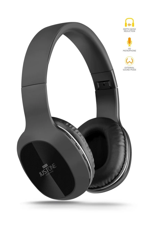 Justone Kulak Üstü Bluetooth Kulaklık iOS & Android Uyumlu Micro SD & AUX Girişli - 2