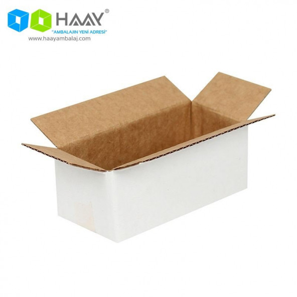 HAAY AMBALAJ 8,5x3,5x3cm Tek Oluklu Beyaz Koli ( 5 ADET)