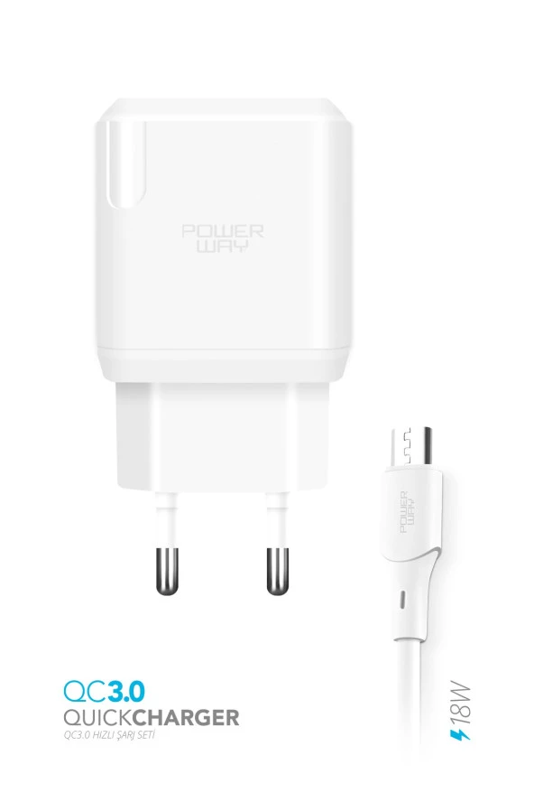 QCM30 Tüm Micro Girişli Telefonlara Uyumlu 3.0 Amper 18W Hızlı Şarj Seti Orjinal 3.0 Amper Garantili - 2