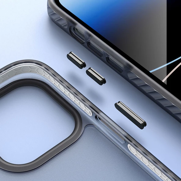 Apple iPhone 14 Pro Kılıf Mat Arka Yüzey Wireless Şarj Özellikli Zore Locik Kılıf - Resim 10