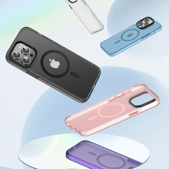 Apple iPhone 14 Pro Kılıf Mat Arka Yüzey Wireless Şarj Özellikli Zore Locik Kılıf - Resim 12