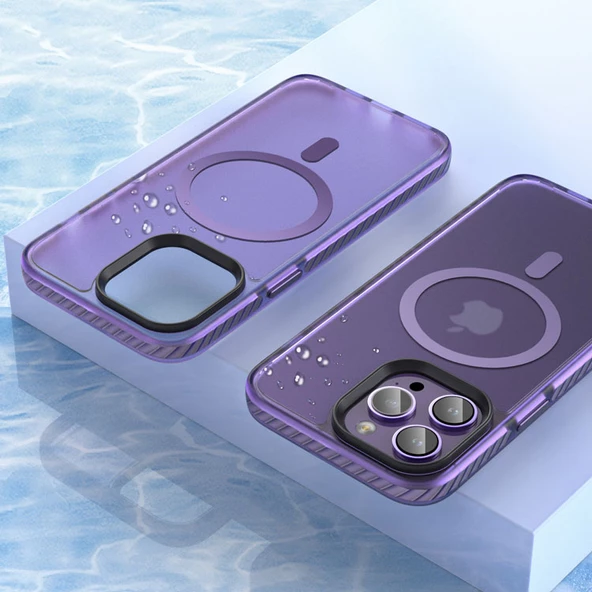 Apple iPhone 14 Pro Kılıf Mat Arka Yüzey Wireless Şarj Özellikli Zore Locik Kılıf - Resim 8