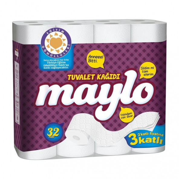 Maylo 3 Katlı Tuvalet Kağıdı 32'li