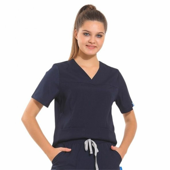 JANET- Kadın Likralı Lacivert Medikal Üst ürün görseli