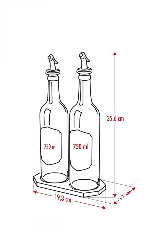 Bambu Standlı 2'li 750 ml Zeytinyağı & Sıvı yağ Şişesi & Yağlık Sirkelik Seti (Damlatmaz) - 10