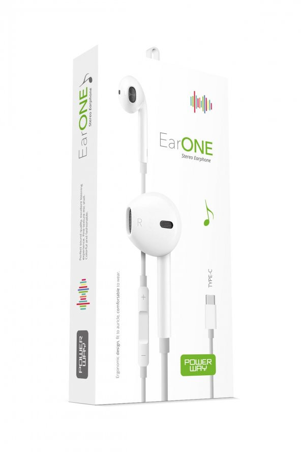 Type-C Girişli Mikrofonlu Kablolu Kulaklık Type-C Çıkışlı Tüm Cihazlarla Uyumlu Stereo EarOne