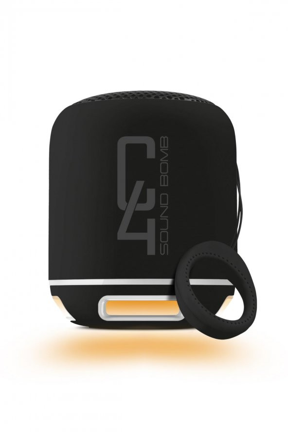 Powerway C4 Siyah Taşınabilir Bluetooth Hoparlör Ses Bombası Yüksek Ses Gücü Sese Duyarlı Led Işık
