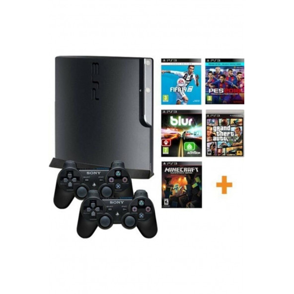 Sony Playstation 3 +Slim Kasa+ 500GB + 180 Oyun+ 2 Sıfır Joistick +1 Yıl Garanti - 3