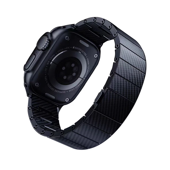 Apple Watch Ultra 49mm Zore KRD-90 600D Karbon Fiber Kordon - Resim 2