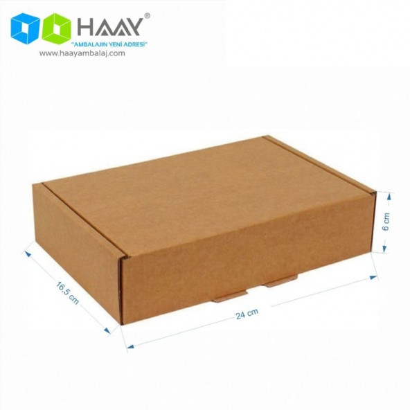 HAAY AMBALAJ 24x16,5x6cm Kraft E-ticaret Kargo Kutusu (20 Adet)