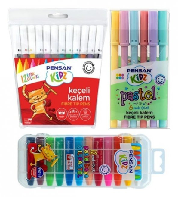 keçeli pastel boya seti pensan ürün görseli 1