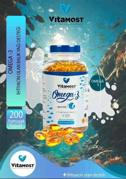Omega 3 Balık Yağı 200 Yumuşak Kapsül - 2