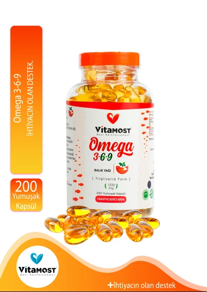 Omega 369 200 Kapsül 1330 Mg (omega3, Fish Oil, Balık Yağı )