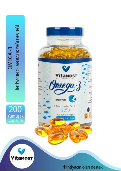 Omega 3 Balık Yağı 200 Yumuşak Kapsül