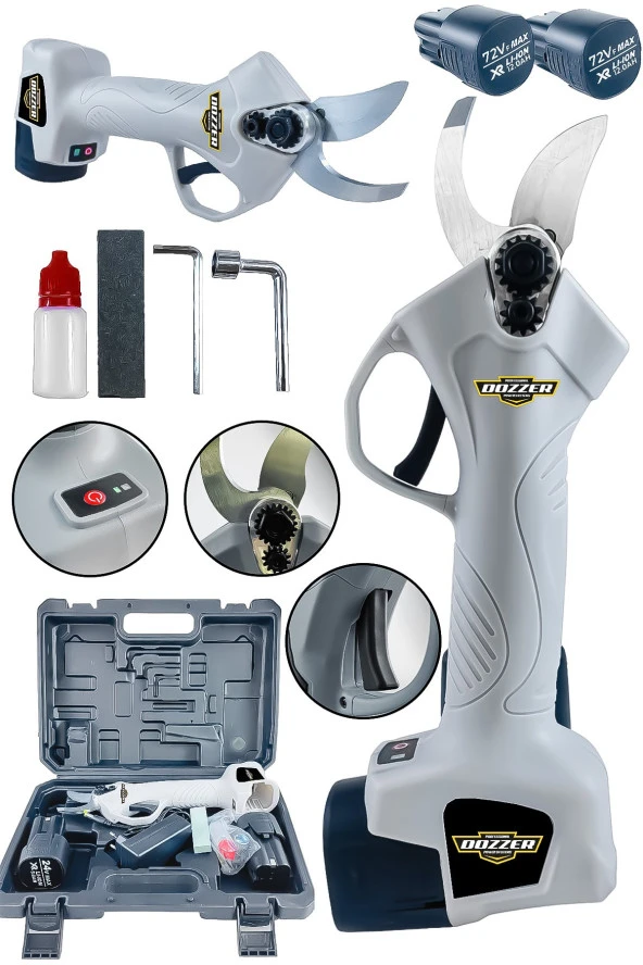 Çelik Şanzıman 16.8v  2Ah 2 Kademeli 32mm Ağızlı 2x Akülü Dal Bağ Kesme Makası