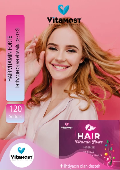 Hair Vitamin Forte Biotin Keratin At Kuyruğu Selenyum Çinko Saç Vitamini 120 Softgel - 2