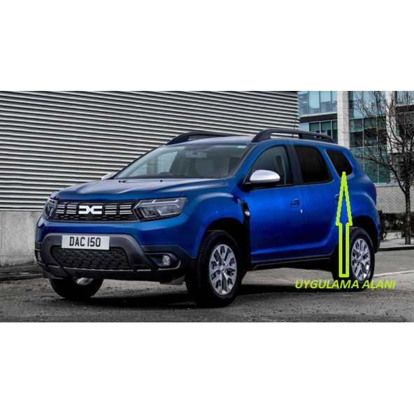 Dacia Duster Kelebek Cam Damla Desen Mavi Logo Arma Seti - Resim 5