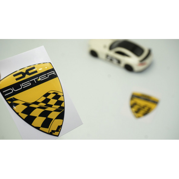 Dacia Duster Çamurluk Yanı Damla Desen Sarı Logo Arma Seti ürün görseli 1
