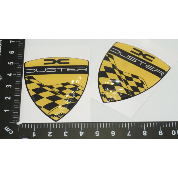 Dacia Duster Çamurluk Yanı Damla Desen Sarı Logo Arma Seti - Resim 4