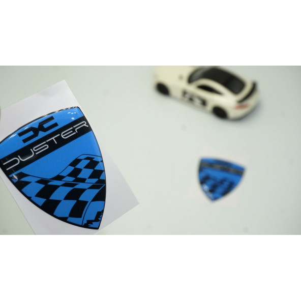 Dacia Duster Çamurluk Yanı Damla Desen Mavi Logo Arma Seti ürün görseli