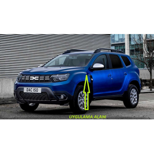 Dacia Duster Çamurluk Yanı Damla Desen Mavi Logo Arma Seti - Resim 5