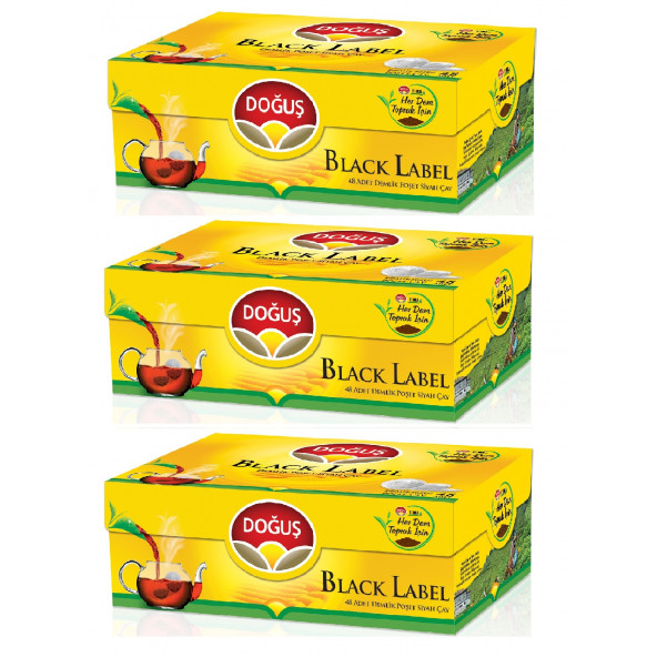 Doğuş Black Label Demlik Poşet Çay 48 Li 153 gr x 3 Paket