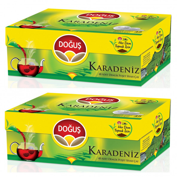 Doğuş Karadeniz Bergamot Aromalı Demlik Poşet 48 Li 153 Gr x 2 Paket