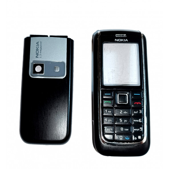 Nokia 6151 Kapak Nokia 6151 uyumlu Siyah ön Kapak Arka Kapak ve Tuş Takımı - 2
