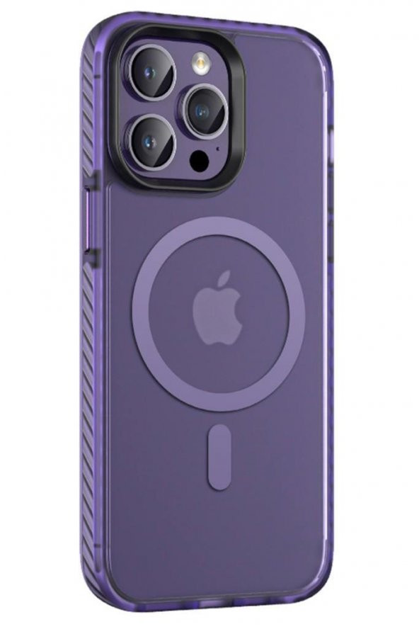 Apple iPhone 14 Pro Max Kılıf Mat Yüzey Wireless Şarj Özellikli Locik Kapak