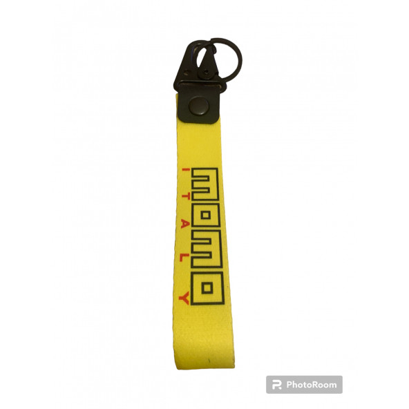 MOMO ITALY NAYLON KUMAŞ ANAHTARLIK (SARI-SİYAH) - Resim 2