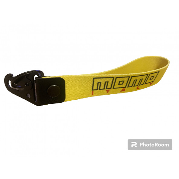 MOMO ITALY NAYLON KUMAŞ ANAHTARLIK (SARI-SİYAH) - Resim 3