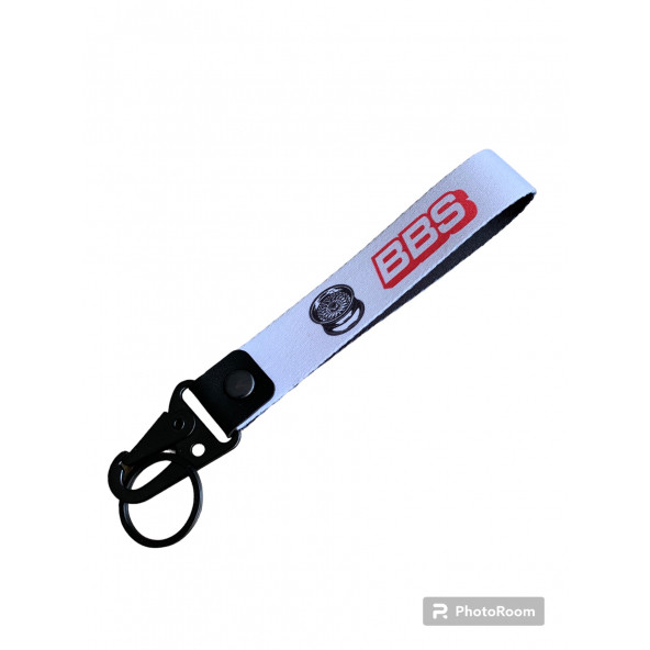 BBS YAZILI NAYLON KUMAŞ ANAHTARLIK (GÜMÜŞ-KIRMIZI) ürün görseli