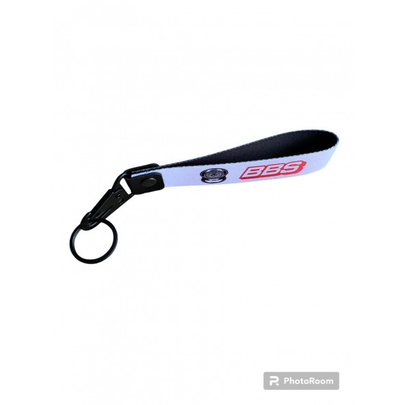 BBS YAZILI NAYLON KUMAŞ ANAHTARLIK (GÜMÜŞ-KIRMIZI) - Resim 2