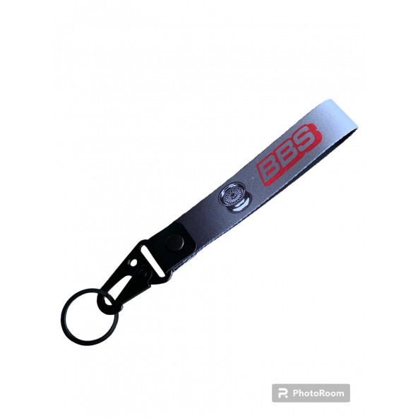 BBS YAZILI NAYLON KUMAŞ ANAHTARLIK (GÜMÜŞ-KIRMIZI) - Resim 3