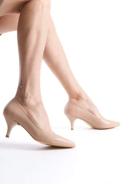 Ten Rengi Alçak Topuklu Stiletto Kadın Ayakkabı - Candy ürün görseli