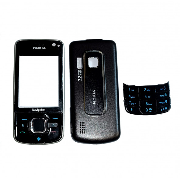 Nokia 6210N Kapak Nokia 6210N uyumlu Siyah ön Kapak Arka Kapak ve Tuş Takımı