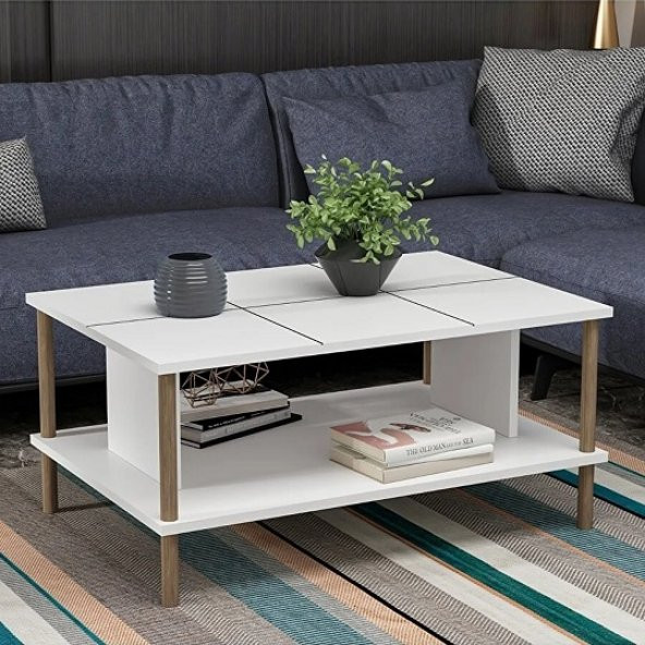 BMdekor Orta Sehpa Alone Beyaz - Resim 2