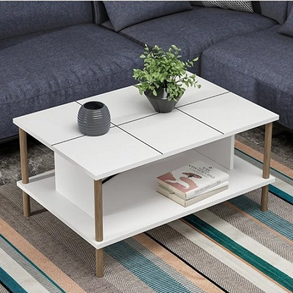 BMdekor Orta Sehpa Alone Beyaz - Resim 3