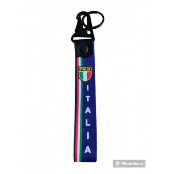 ITALIA YAZILI NAYLON KUMAŞ ANAHTARLIK (ITALIA BAYRAKLI) - Resim 3