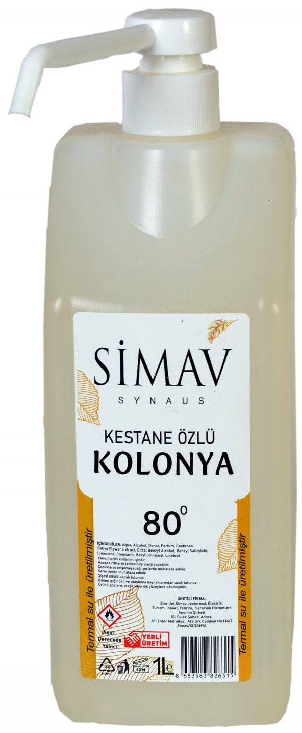 SİMAV Termal Sulu Kolonya Seti 3lü - 1 Lt Spreyli - 3