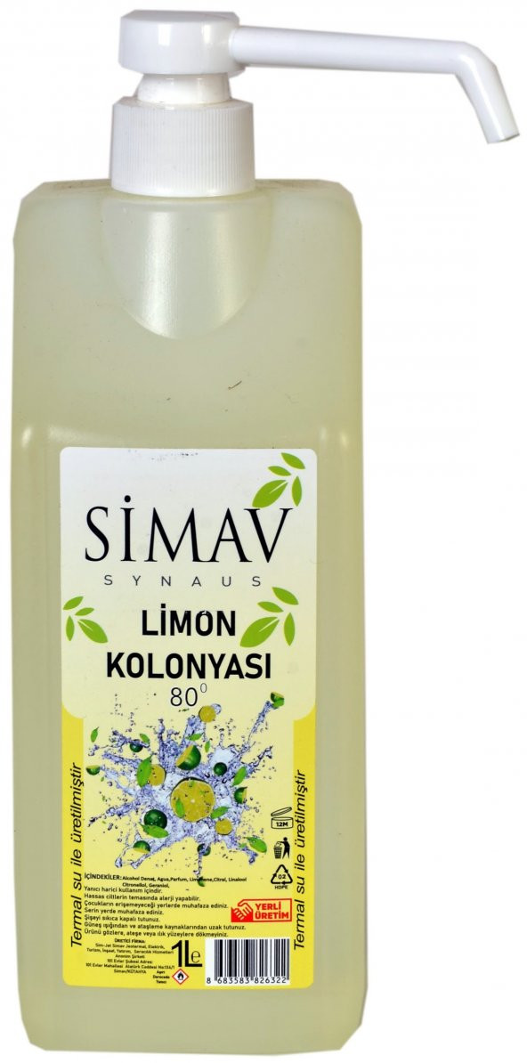 SİMAV Termal Sulu Kolonya Seti 3lü - 1 Lt Spreyli - 4