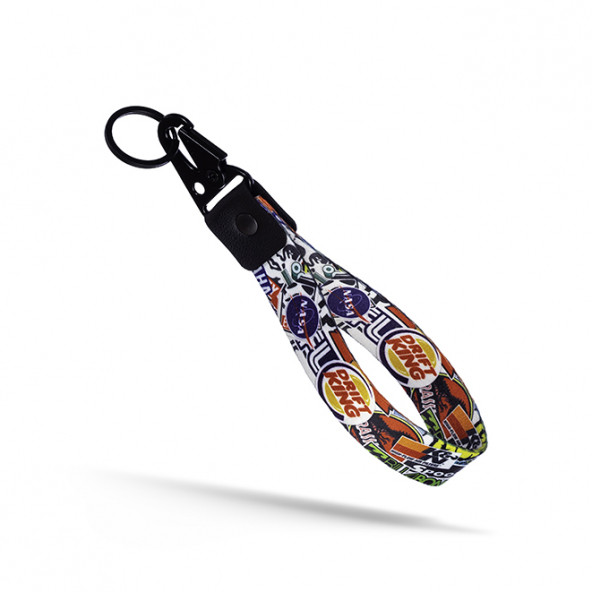 DRIFT KING YAZILI NAYLON KUMAŞ ANAHTARLIK (RENKLİ) ürün görseli