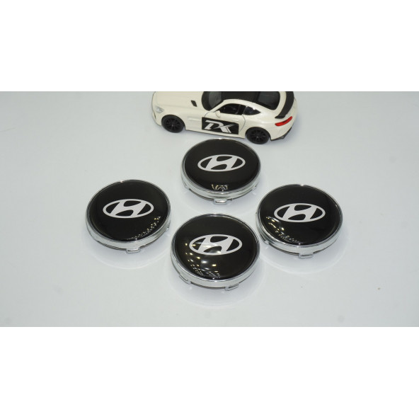Hyundai Jant Göbeği Gümüş Kapak Seti 60mm - 2