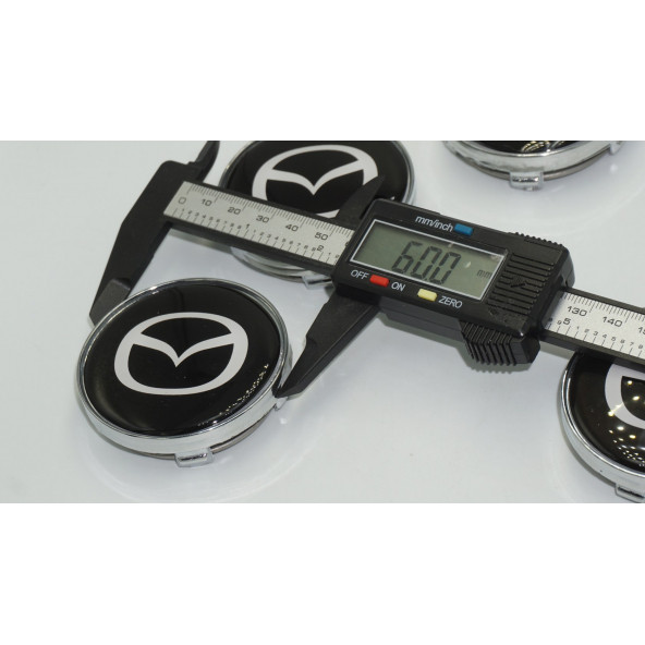 Mazda Jant Göbeği Gümüş Siyah Kapak Seti 60mm - Resim 5