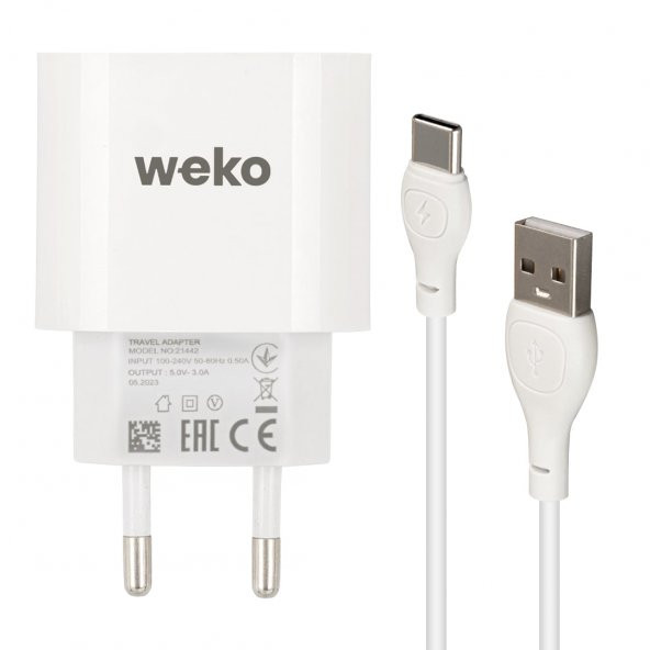 WEKO WK-21442 PDU QC 3.0 AMPER ŞARJ BAŞLIK ADAPTÖRÜ + TYPE-C KABLO (NO:1) - 2