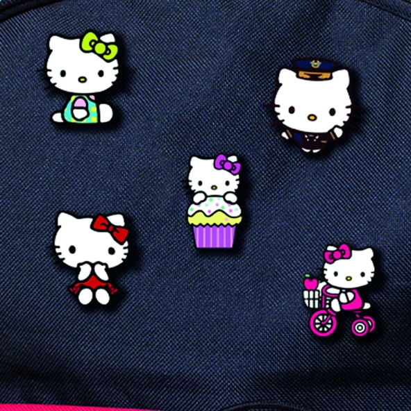 5 Adet Hello Kitty Ahşap Rozet